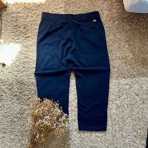 Dickies Flex Baggy Blue Chino Pants Workwear Logo Mens Size 38x27